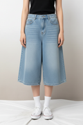 High-Waist Retro Denim Shorts